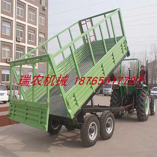 农用拖拉机液压自卸拖斗挂车 拖车转盘总成 挂斗轮胎 5吨高栏拖车
