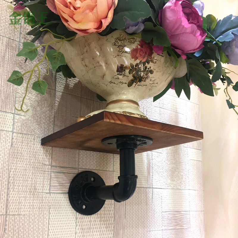 收纳小型厨房墙上挂钩卫浴实木置物架装饰花架卧室衣帽架隔板壁挂