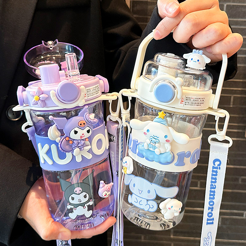 夏季高颜值库洛米儿童水杯女孩玉桂狗吸管杯学生上学专用杯子新款