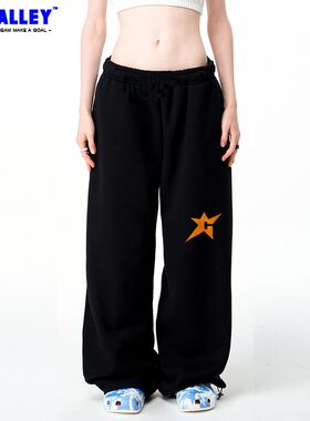 美式复古HIPHOP 街舞街头潮牌宽松阔腿裤哈伦裤长裤情侣装男女款