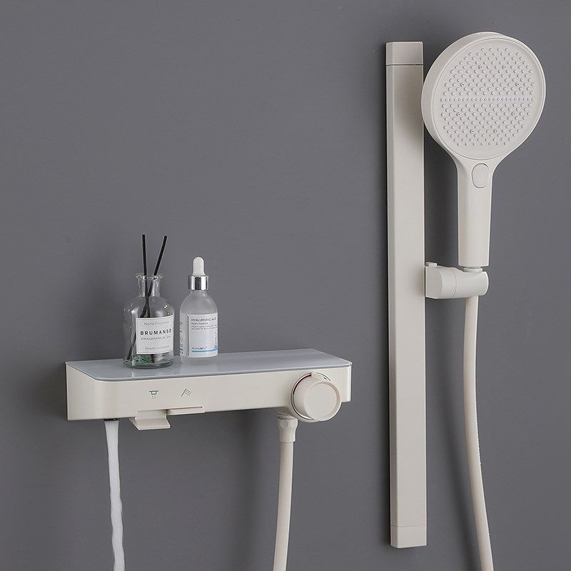 德国无顶喷淋浴花洒套装卫生间家用简装分体式全铜置物简易沐浴器