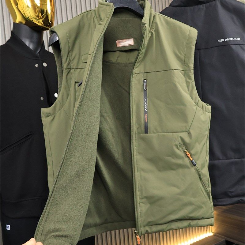 双面可穿!高密防水+摇粒绒!秋冬男士复古工装立领坎肩外搭马甲