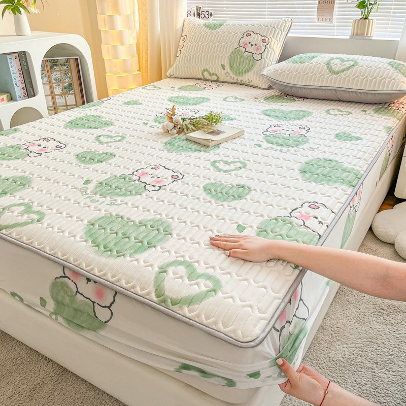 夏季乳胶凉席床笠单件冰丝床罩三件套席梦思床垫保护罩2024年新款