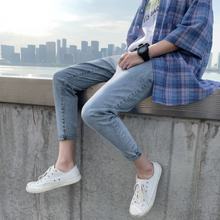 矮小个子修身 小脚牛仔裤 休闲九分裤 夏季 27号中学生裤 男装 26码 小码