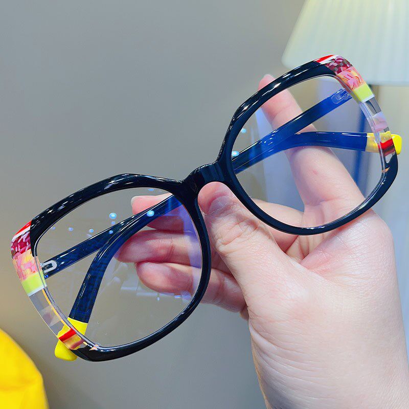 简丹百搭超轻f手工板材眼镜框架男女复古时尚大框拼色防蓝光近视