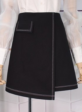 白色牛仔半c身裙女a型防走光高腰春季2021新款百搭气质显瘦短裙子