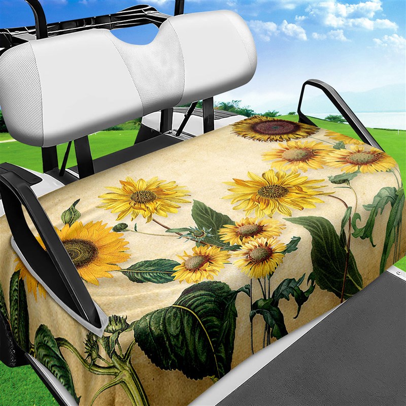 高尔夫球车座毛巾毯清o洁安装方便花款印花高尔夫球车座椅套坐垫4