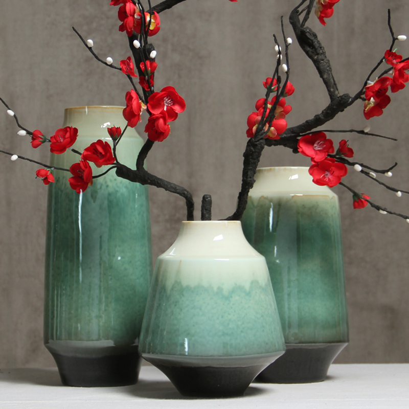 干花花瓶摆件客厅插花景德镇陶瓷小清新陶罐瓷器欧式台面花器装饰