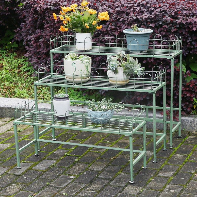 新款户外铁艺花架阳台单层落地式置物架花园庭院多层多肉花盆架,鲜花速递/花卉仿真/绿植园艺,花架,淘宝优惠券,粉丝福利购,淘宝优惠卷