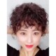 假发真头发洋气一体可水洗女士新款 补发块小卷时尚 水波纹长款 帽子