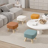 简约沙发凳门口换鞋 凳实木小凳子方皮凳茶几矮凳网红墩子脚踏椅子