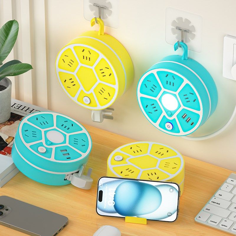 可收纳电线usb插排家用多功能插座带小夜灯学生宿舍多插位插线板,电子/电工,接线板,淘宝优惠券,粉丝福利购,淘宝优惠卷