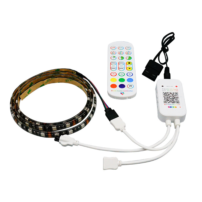 PC呼吸电脑机箱led幻彩流水灯带12V七彩变色跑马声控RGB氛围灯条