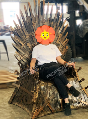 复古工业风KTV酒吧店面金属装饰权力的游戏 铁王座椅创意落地摆件