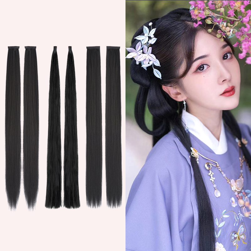 古装假发圆一卡发片仙女盘发玉米须微曲发束发排古风汉服鬓角片