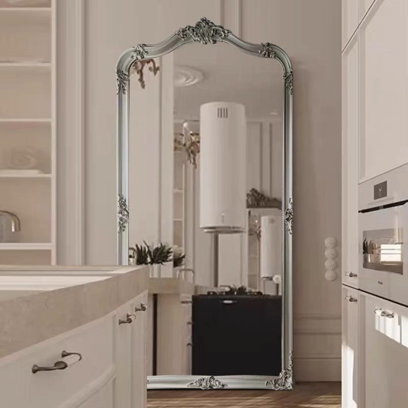 法式复古雕花全身镜落地镜衣帽间穿衣镜女生卧室镜子服装店试衣镜