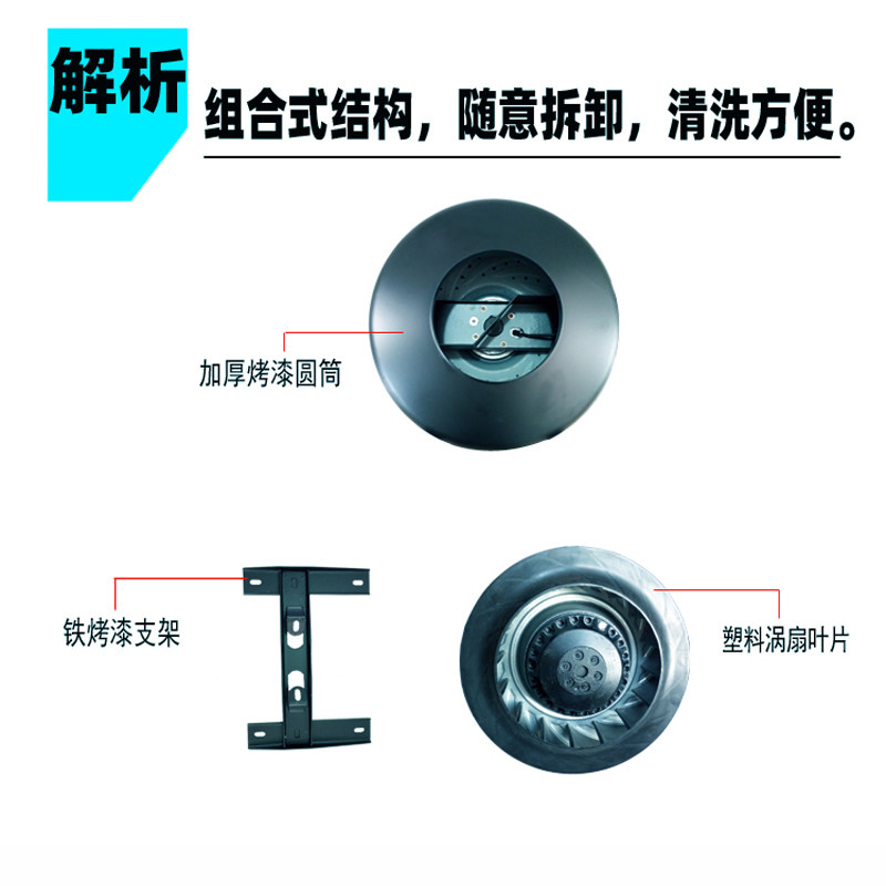 管道大风涡轮风机工业排气扇厨房排烟强力排风高速抽油烟增压离心