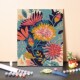 数字油画diy手工填充色彩丰富花卉树叶手工手绘涂色填色油彩画画