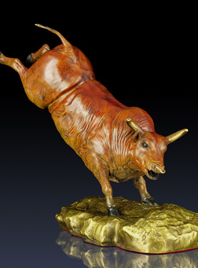 纯黄铜牛招财牛工艺品摆饰办公室装饰品家居客厅铜牛饰品旺财礼品