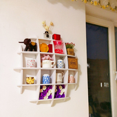 儿童房置物架墙上架子房间墙壁收纳格子创意隔板圆形展示架装 饰架