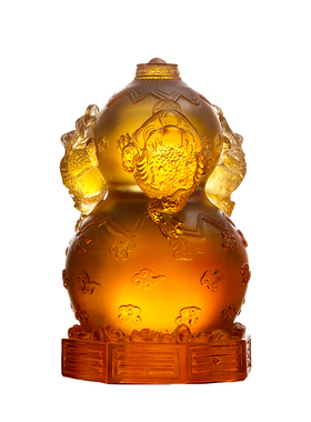 三蟾赐福琉璃葫芦摆件客厅电视柜酒柜装饰品乔迁新居礼品工艺品