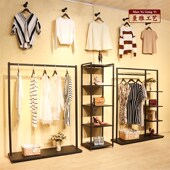 女装 店衣架展示架落地式 店陈列中岛架简约衣服货架 架服装 铁艺服装