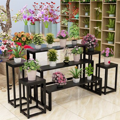 花店鲜花手捧花花架中岛流水台高低展示架多肉绿萝橱窗陈列架组合