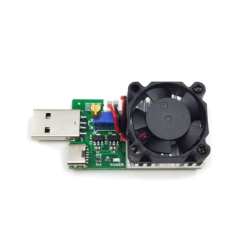 USB直流电子负载仪模块可调5v12v电压15W1A2A3A老化电阻USB放电器