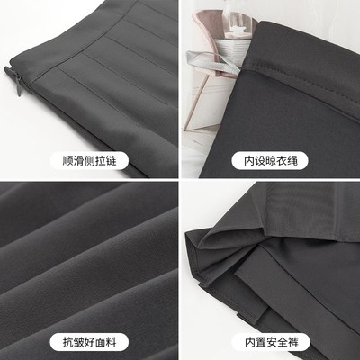 百褶裙半身裙女春夏秋冬高腰显瘦薄款jk毛呢短裙大码a字裙子短款