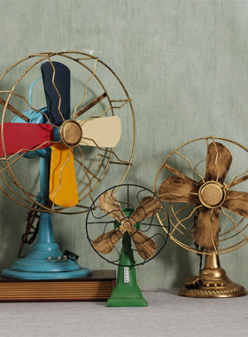复古欧式电风扇模型摆件家居仿古装饰品餐厅服装店咖啡厅橱窗道具