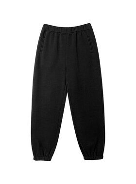 NAZ那子大码冬季新款高腰保暖加绒束脚卫裤胖妹妹宽松直筒阔腿裤