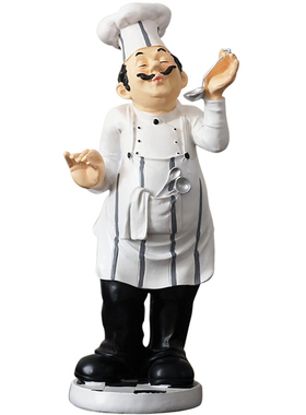 欧式厨师摆件创意餐桌橱柜装饰品厨房西餐厅蛋糕店红酒架厨房摆设