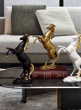 客厅马到成功马摆件装饰办公室新中式电视柜酒柜艺术品骏马奔马