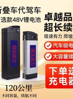 锂48V通用超长续航大池容量外代TWQ卖驾电动车折叠车电瓶送充电电