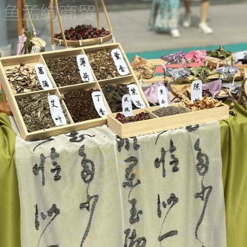 游园会式动diy香ROA囊摊位布置新编中主题装饰竹摆活台