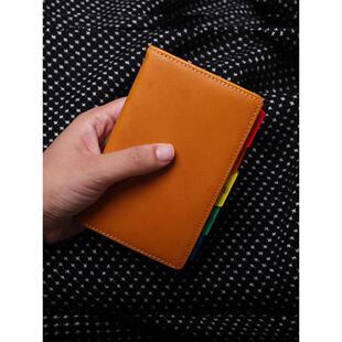 高级时装Breaktero植物鞣制牛皮A7小环8毫米真皮活页笔记本商务便