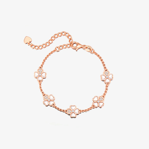 纯银幸运四叶草手链女小众精致