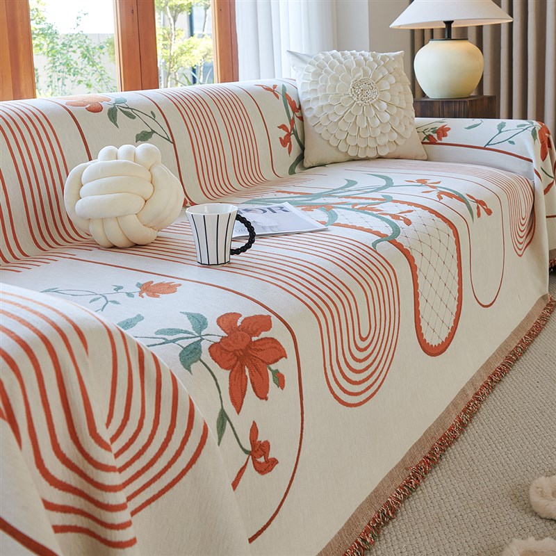 沙发盖布雪尼尔加厚秋冬季沙发巾一整张全盖全包罩高级感防尘毯