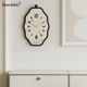n免打新款 钟表挂钟客厅创意奶油风时钟挂墙