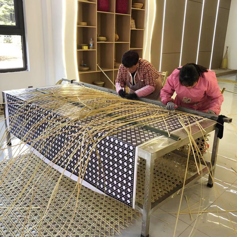 高档手工竹编镂空竹编装饰网席民宿餐厅茶室吊顶屏风隔断装饰定制