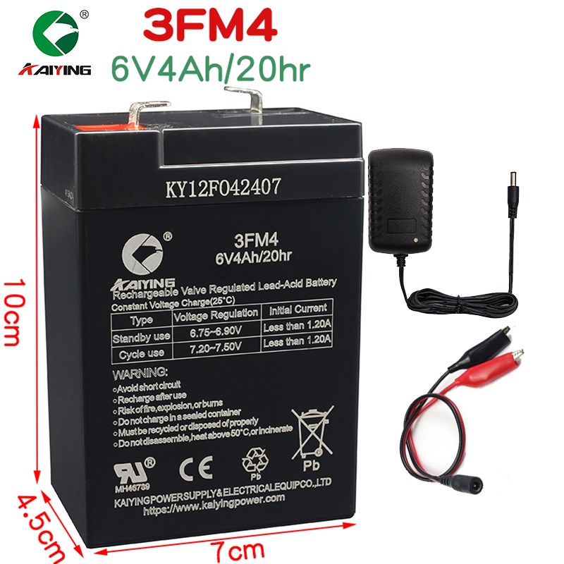凯鹰6v4ah电池ks4-6电子秤台称耀华地磅吊秤铅酸蓄电池儿童车电瓶