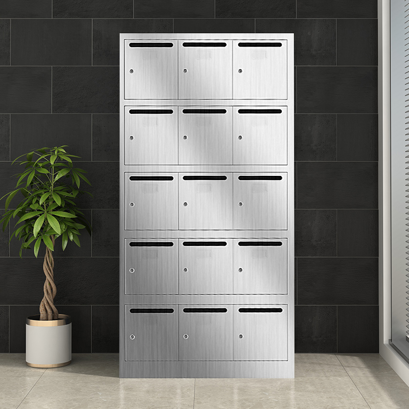 0不锈钢信报箱小区公寓室外落地挂墙多门快递信件存放投递柜子