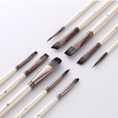 彩绘笔刷压笔排笔水彩油彩画笔组扁尖锋圆斜峯平头勾线刷