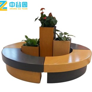 商场玻璃钢休闲椅圆形拼接座椅创意美陈盆公共区等候休息椅