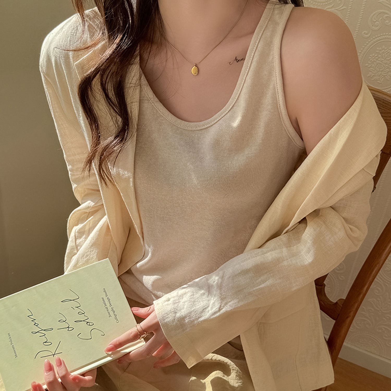 棉麻无袖背心女夏外穿2025新款内搭宽松高级感打底白色冰丝小吊带