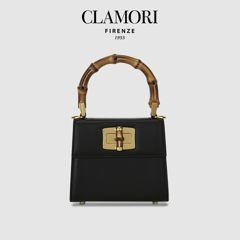 CLAMORI意大利深黑小牛皮竹节包轻奢小众高级通勤包秋季2025新款,箱包皮具/热销女包/男包,小方包,淘宝优惠券,粉丝福利购,淘宝优惠卷