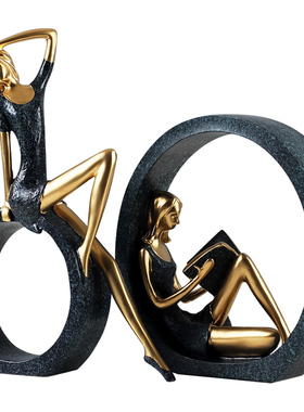 读书少女创意电视柜小饰品现代家居客厅卧室房间桌面摆设