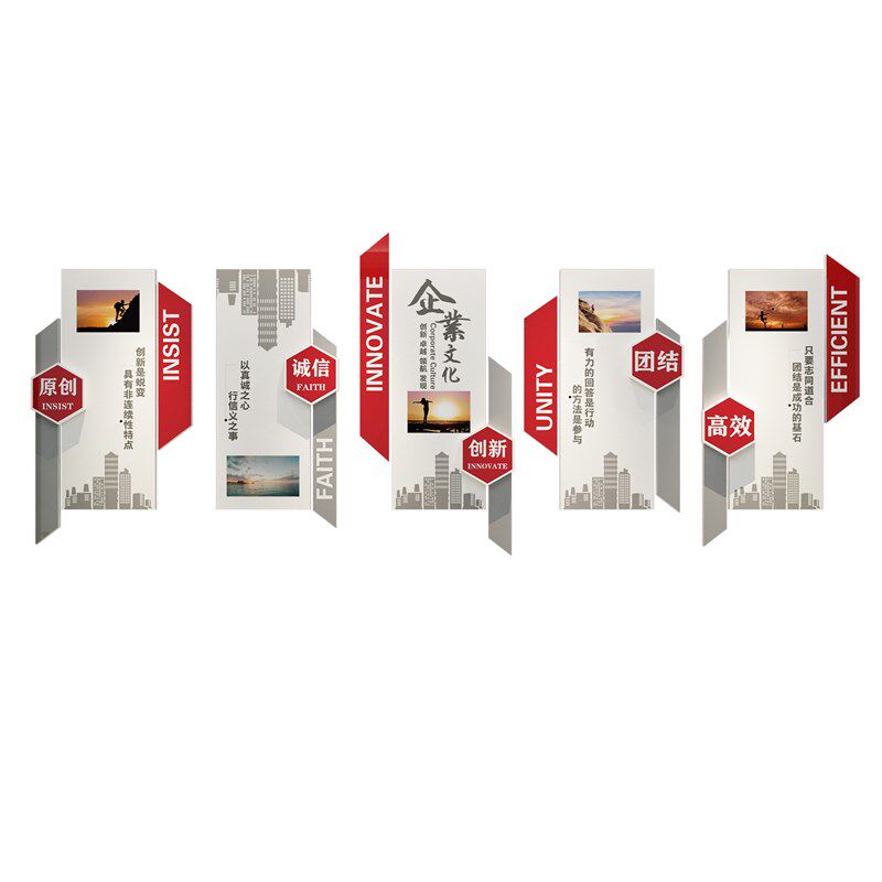 办公室司楼梯墙面装饰品企业文化布置会议背景励志工位高级氛围感