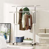 室内挂衣架落地卧室加粗加厚伸缩挂衣杆衣帽架杆晾衣架