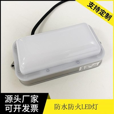 商用不锈钢运水排烟罩吸顶灯酒店厨房20W防水防爆防火油烟机LED灯